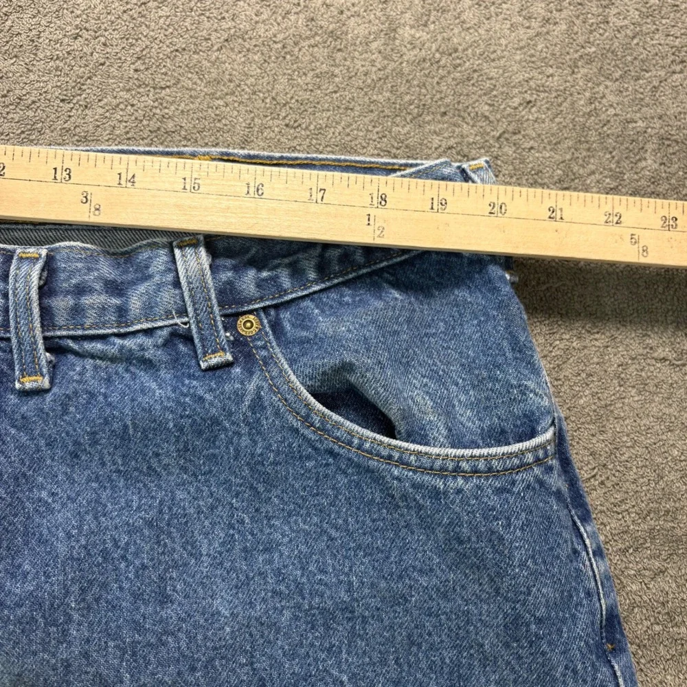 VTG Carhartt Jeans Men 44x32 Blue B17 DST Relaxed Fit Tapered Leg Denim Workwear